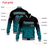 Custom Gradient Varsity Jacket Letterman jacket for Men, Women and Youth Black&Green