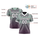 Custom Purple Green Reversible Football Jersey Personalized Gradient Football Shirts for Men Printed Team Name Number Logo
