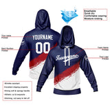 Custom Navy White Sweatshirt Hoodie For Men Women Girl Boy Print Your Logo Name Number