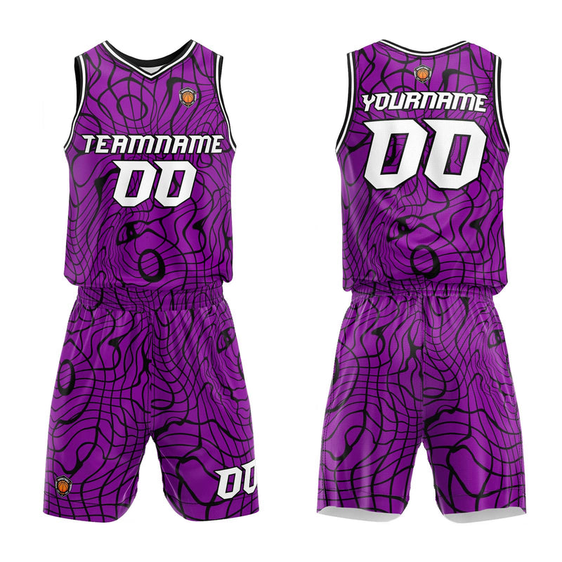 Custom Purple Basketball Jersey Uniform Suit Printed Your Logo Name Number