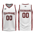 Custom White Dark Red Basketball Jersey Uniform Suit Printed Your Logo Name Number enthsush