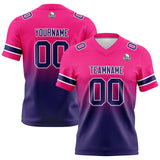 Custom Rose&Dark Purple Gradient Football Jersey Personalized Football Shirts for Men Women  Printed Team Name Number Logo