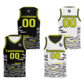 Custom Black Lime Green Reversible Basketball Suit for Adults and Kids Personalized Jersey enthsush