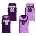Custom Black Purple Reversible Basketball Suit for Adults and Kids Personalized Jersey enthsush