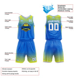 Custom Basketball Jersey Uniform Suit Printed Your Logo Name Number Blue-Yellow