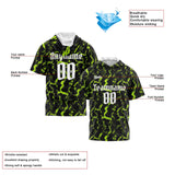 Custom Black Neon Green Short Sleeve Hoodies for Men Women Shirts with Hoods Printed Name Logo