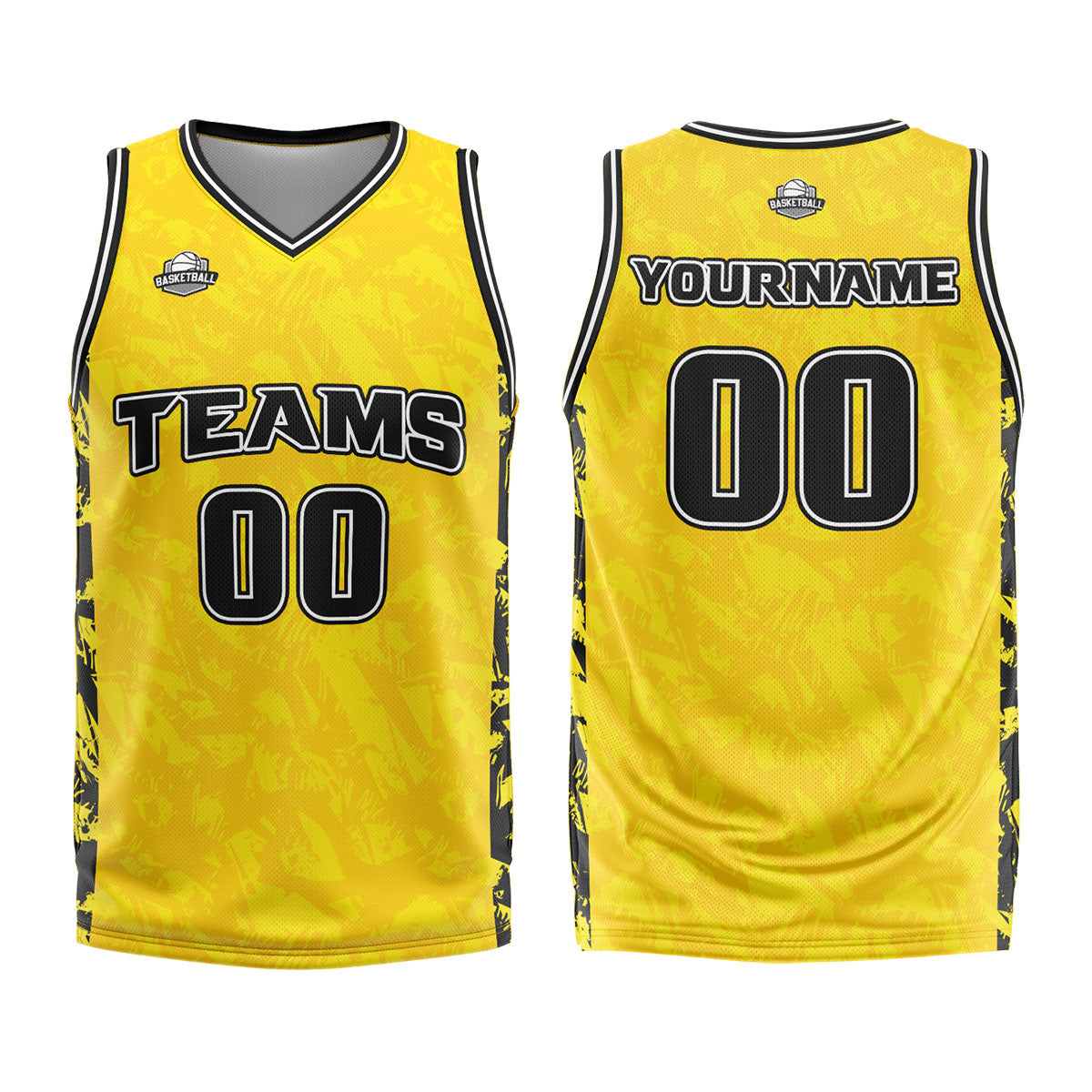 Custom Yellow Basketball Jersey Uniform Suit Printed Your Logo Name Number enthsush