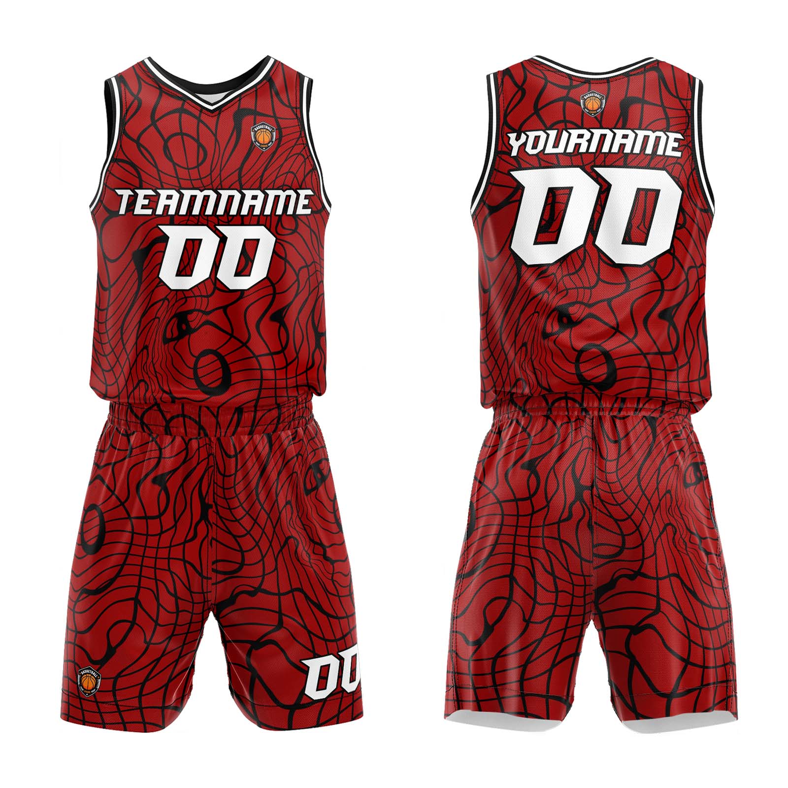 Custom Red Basketball Jersey Uniform Suit Printed Your Logo Name Number enthsush