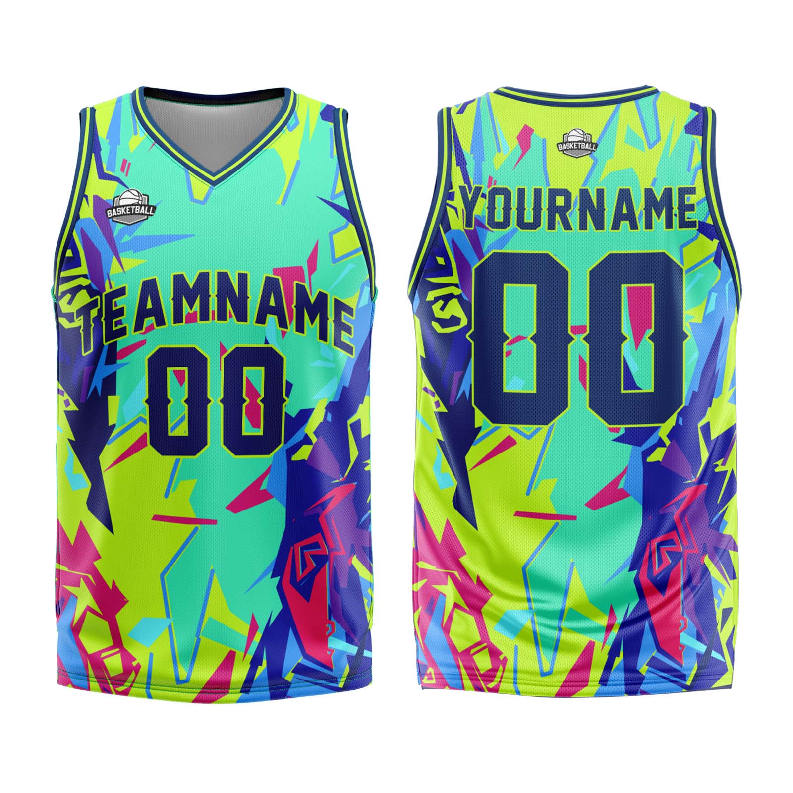 Custom Broken Green Basketball Jersey Uniform Suit Printed Your Logo Name Number enthsush