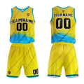Custom Yellow Blue Basketball Jersey Uniform Suit Printed Your Logo Name Number enthsush