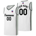 Custom basketball jersey shorts for men and women. Embroidered and printed name, number and logo White&Grey enthsush