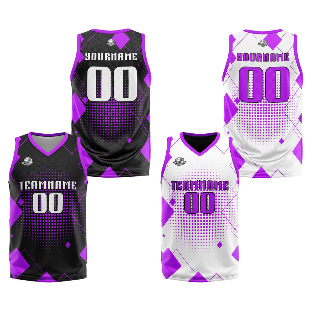 Custom Purple Reversible Basketball Suit for Adults and Kids Personalized Jersey enthsush