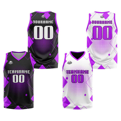 Custom Purple Reversible Basketball Suit for Adults and Kids Personalized Jersey enthsush