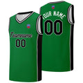 Custom basketball jersey shorts for men and women. Embroidered and printed name, number and logo Green&Black enthsush