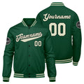 Custom Varsity Jacket Letterman jacket for Men, Women and Youth Green Cream enthsush
