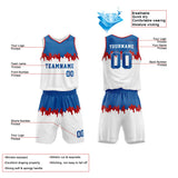 Custom Basketball Jersey Uniform Suit Printed Your Logo Name Number Gray Blue-White