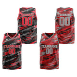 Custom Black Red Grey Reversible Basketball Suit for Adults and Kids Personalized Jersey