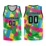 Custom Basketball Jersey Uniform Suit Printed Your Logo Name Number Grid&Green&Pink