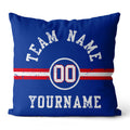 Custom Football Throw Pillow for Men Women Boy Gift Printed Your Personalized Name Number Blue & White & Red enthsush