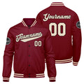 Custom Varsity Jacket Letterman jacket for Men, Women and Youth Crimson Cream enthsush