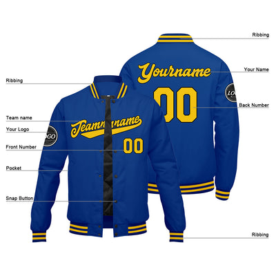 Custom Varsity Jacket Letterman jacket for Men, Women and Youth Royal Yellow enthsush
