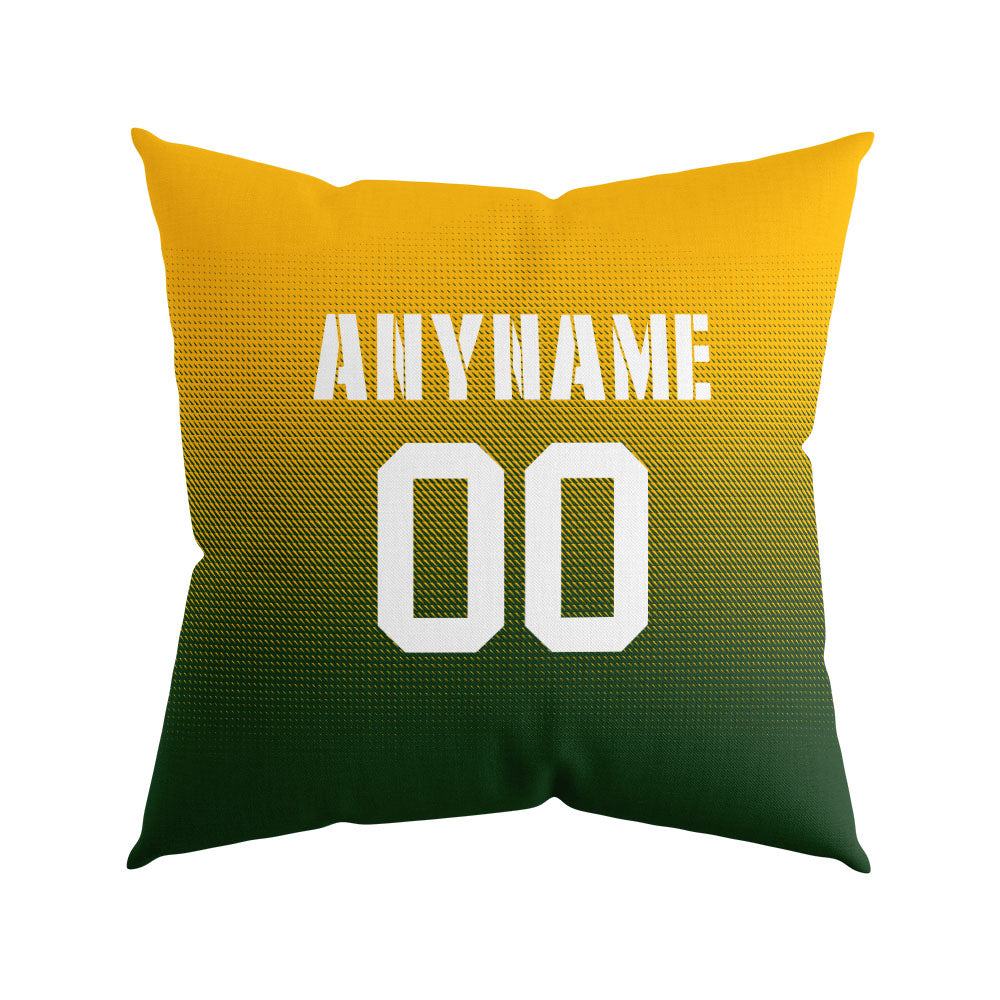 Custom Football Throw Pillow for Men Women Boy Gift Printed Your Personalized Name Number Green&Yellow&White enthsush