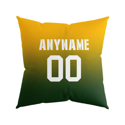 Custom Football Throw Pillow for Men Women Boy Gift Printed Your Personalized Name Number Green&Yellow&White enthsush