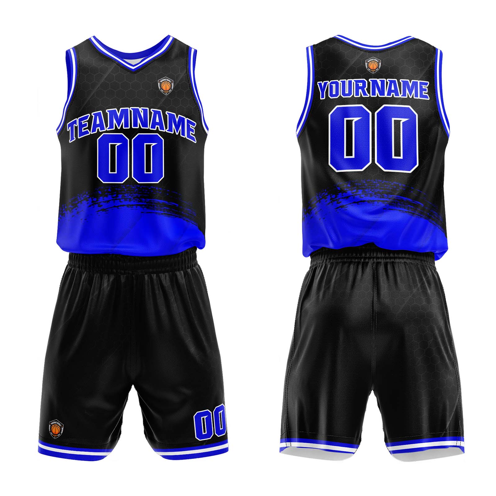 Custom Black Blue Basketball Jersey Uniform Suit Printed Your Logo Name Number enthsush