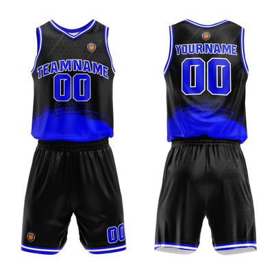Custom Black Blue Basketball Jersey Uniform Suit Printed Your Logo Name Number enthsush