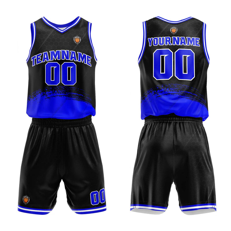 Custom Black Blue Basketball Jersey Uniform Suit Printed Your Logo Name Number