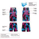 Custom Pink Light Blue Basketball Jersey Uniform Suit Printed Your Logo Name Number