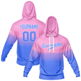 Custom Pink Light Blue Sweatshirt Hoodie For Men Women Girl Boy Print Your Logo Name Number