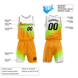 Custom Basketball Jersey Uniform Suit Printed Your Logo Name Number White-Green-Orange