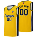 Custom basketball jersey shorts for men and women. Embroidered and printed name, number and logo Yellow enthsush