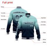 Custom Gradient Varsity Jacket Letterman jacket for Men, Women and Youth Light Teal&Navy