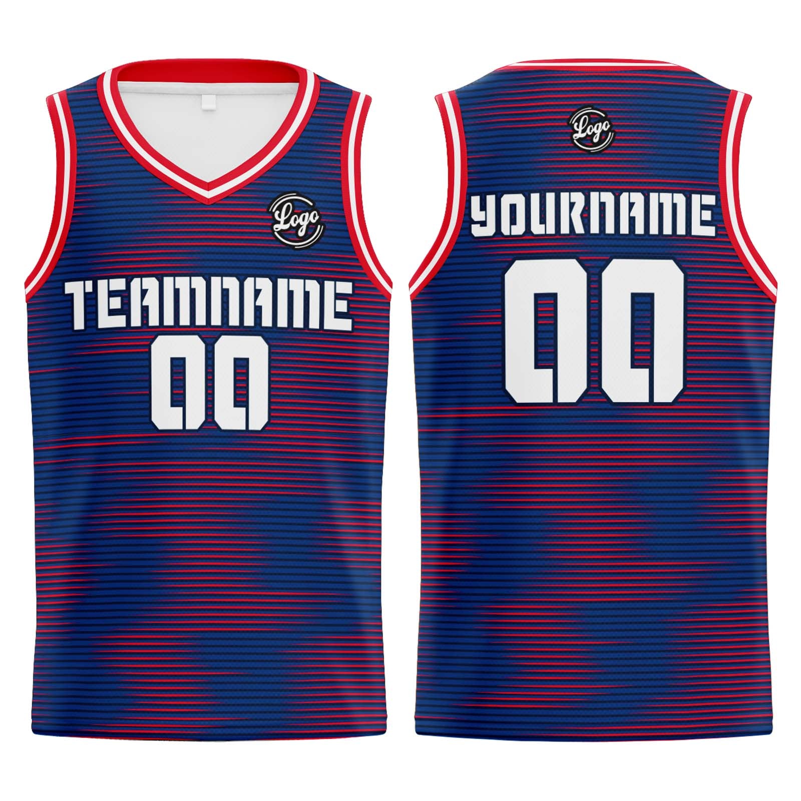 Custom Blue Red Basketball Jersey Uniform Suit Printed Your Logo Name Number enthsush