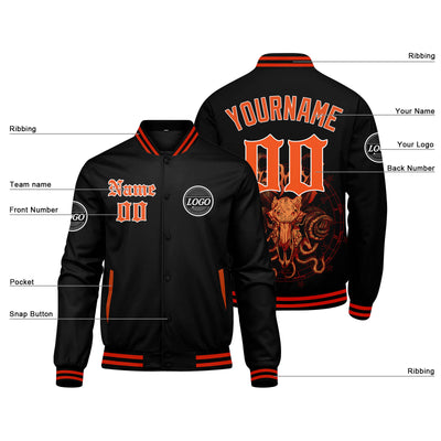 Custom Varsity Jacket Letterman jacket for Men, Women and Youth Orange enthsush