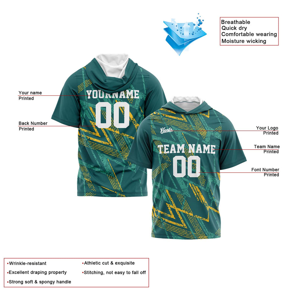 Custom Green Sleeve Hoodies for Men Women Shirts with Hoods Printed Name Logo enthsush