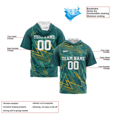 Custom Green Sleeve Hoodies for Men Women Shirts with Hoods Printed Name Logo enthsush