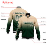 Custom Gradient Varsity Jacket Letterman jacket for Men, Women and Youth Khaki&Dark Green