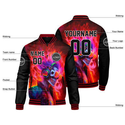 Custom Varsity Jacket Letterman jacket for Men, Women and Youth Red Black enthsush
