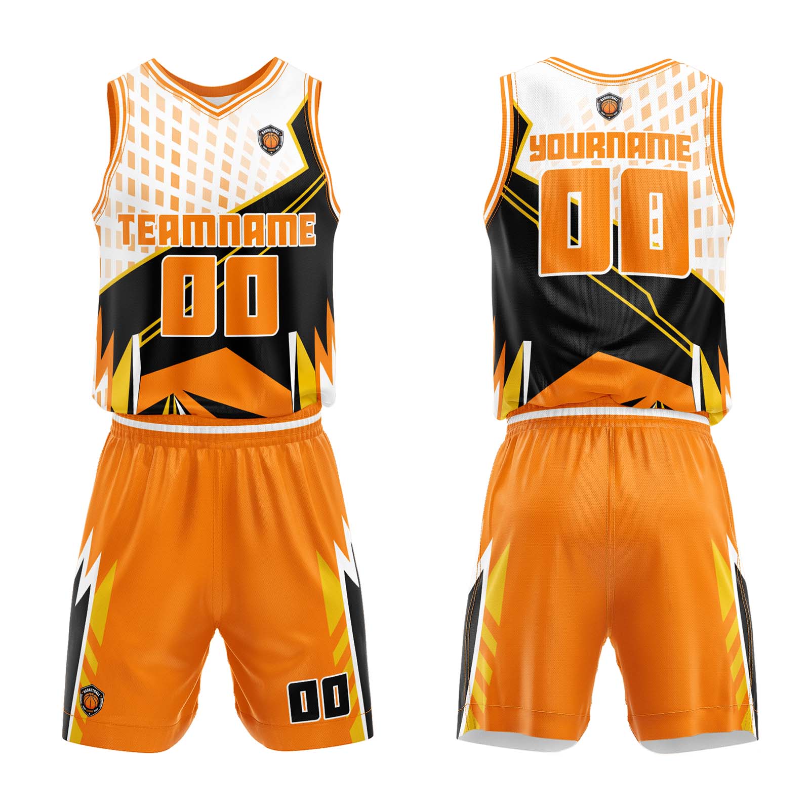 Custom Orange Basketball Jersey Uniform Suit Printed Your Logo Name Number enthsush
