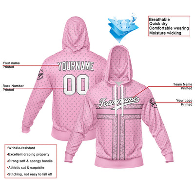 Custom Pink Sweatshirt Hoodie For Men Women Girl Boy Print Your Logo Name Number enthsush