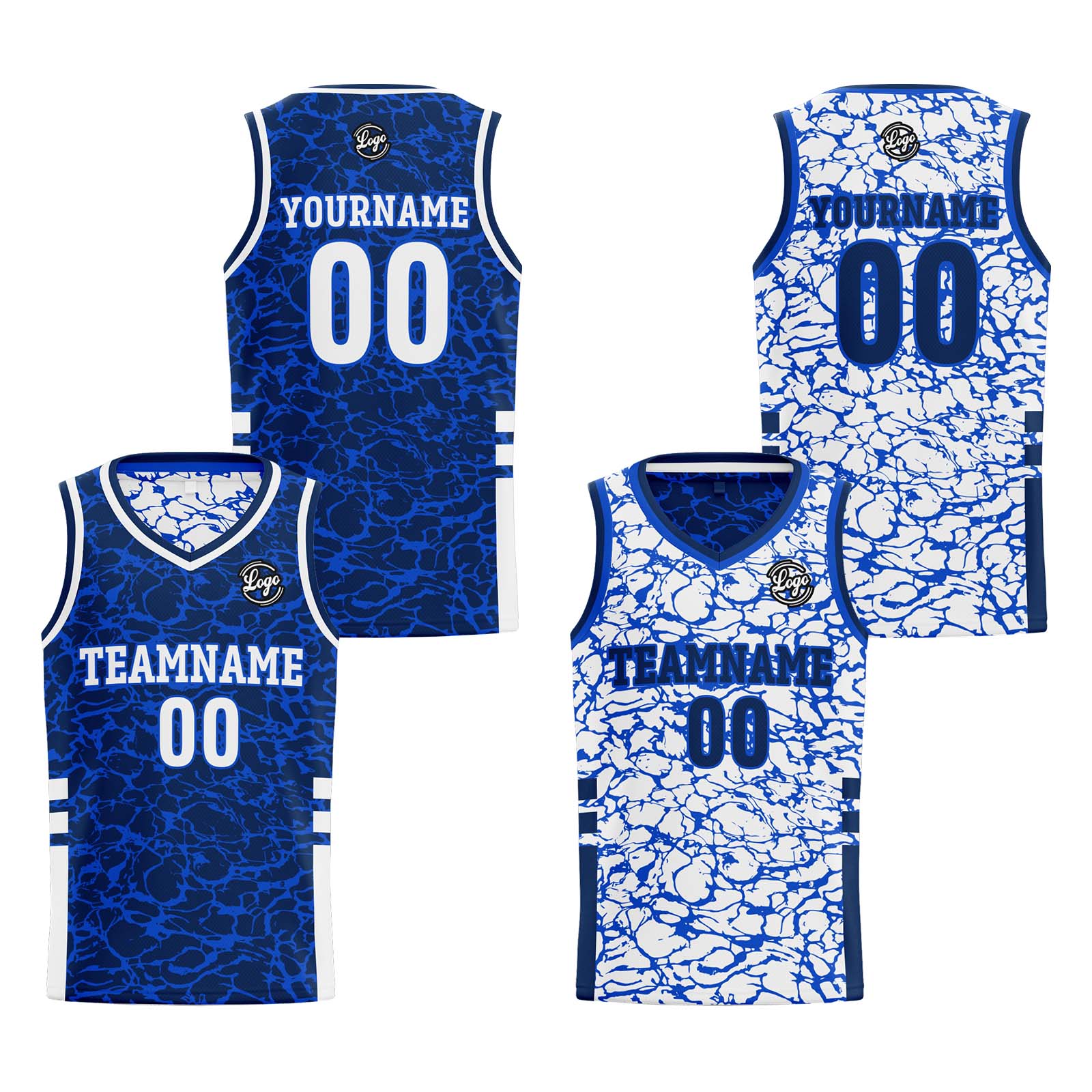 Custom Royal Reversible Basketball Suit for Adults and Kids Personalized Jersey enthsush