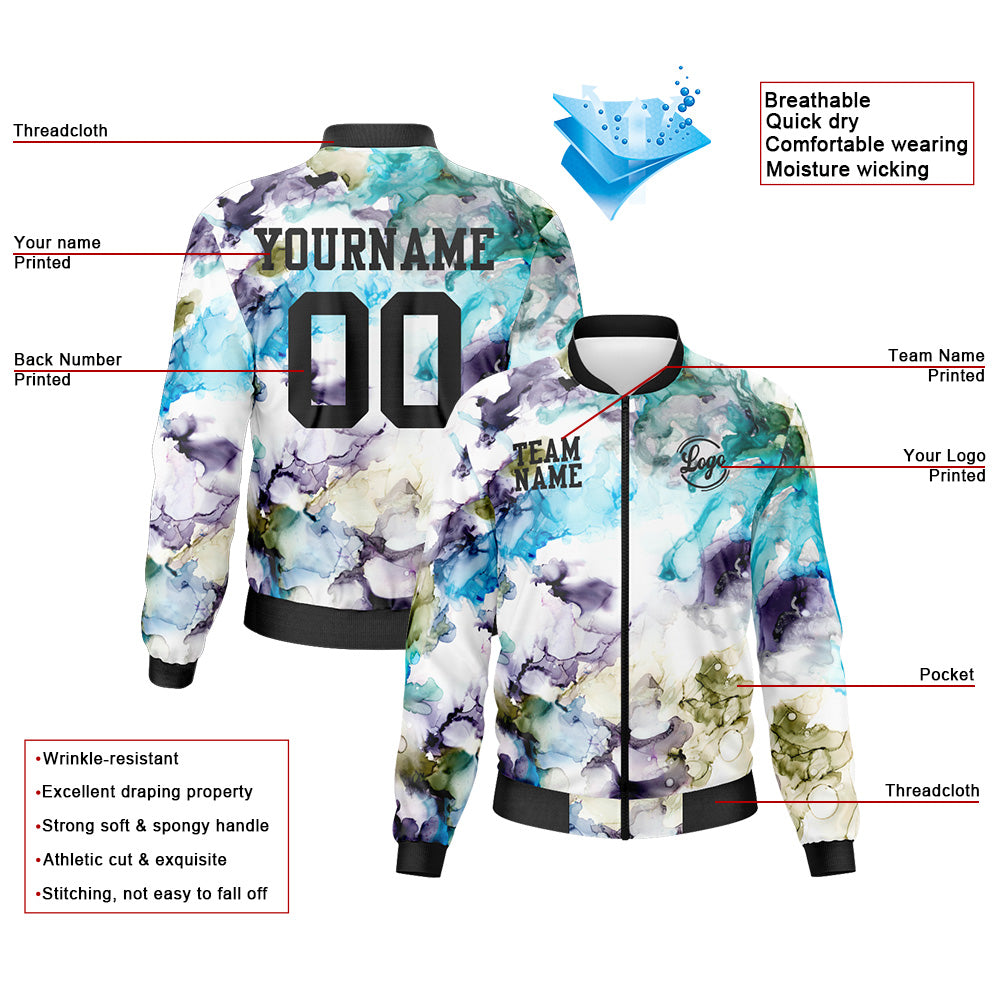 Custom Long Sleeve Windbreaker Jackets Uniform Printed Your Logo Name Number Halo Dyeing enthsush