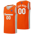 Custom basketball jersey shorts for men and women. Embroidered and printed name, number and logo Orange&Grey enthsush