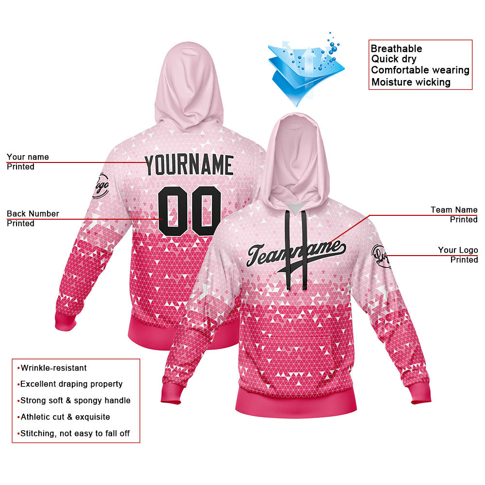 Custom Pink Sweatshirt Hoodie For Men Women Girl Boy Print Your Logo Name Number enthsush
