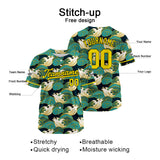 Custom Full Print Design Authentic Baseball Jersey green-yellow