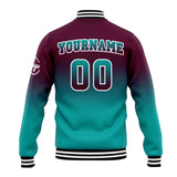 Custom Gradient Varsity Jacket Letterman jacket for Men, Women and Youth Burgundy&Teal