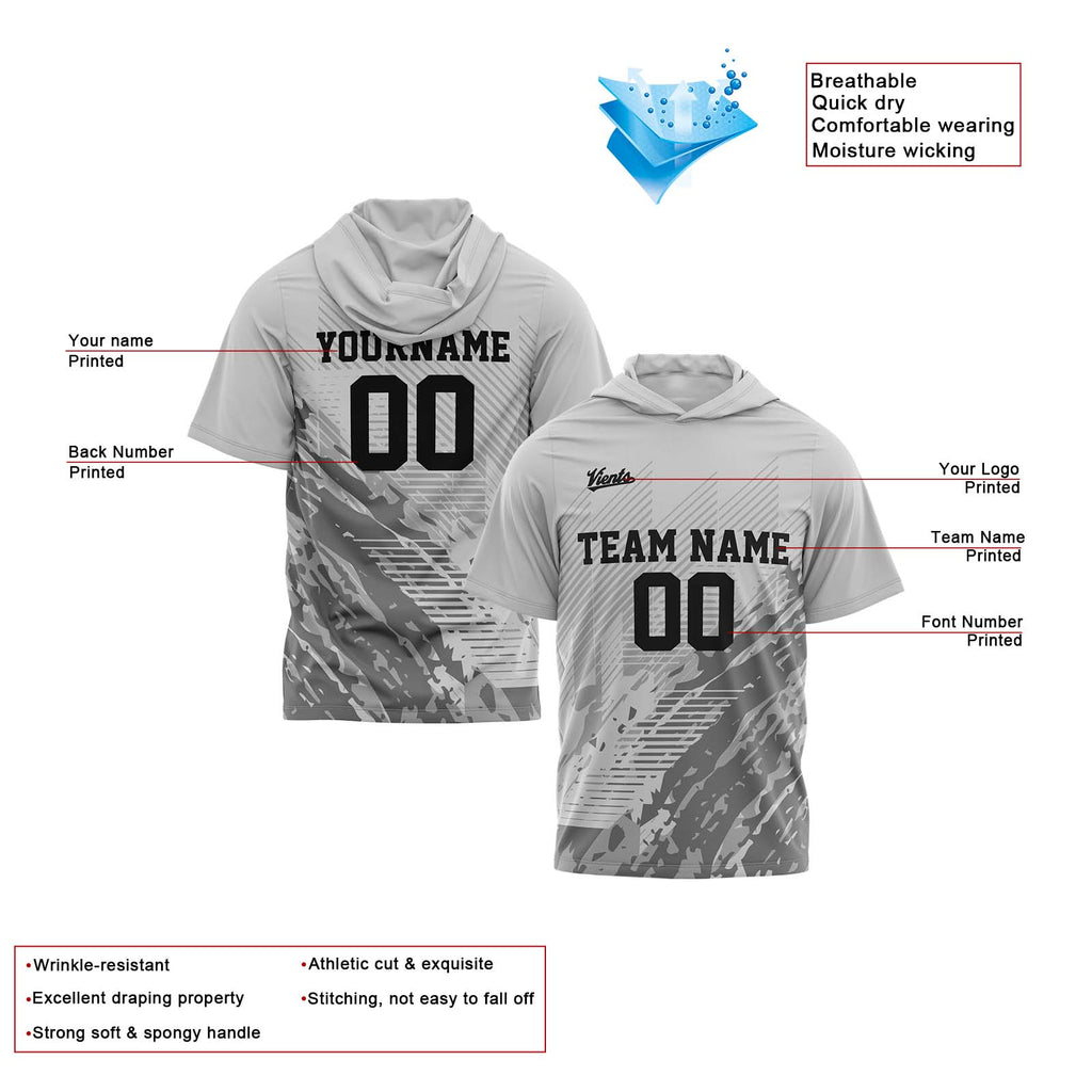 Custom Grey Sleeve Hoodies for Men Women Shirts with Hoods Printed Name Logo enthsush